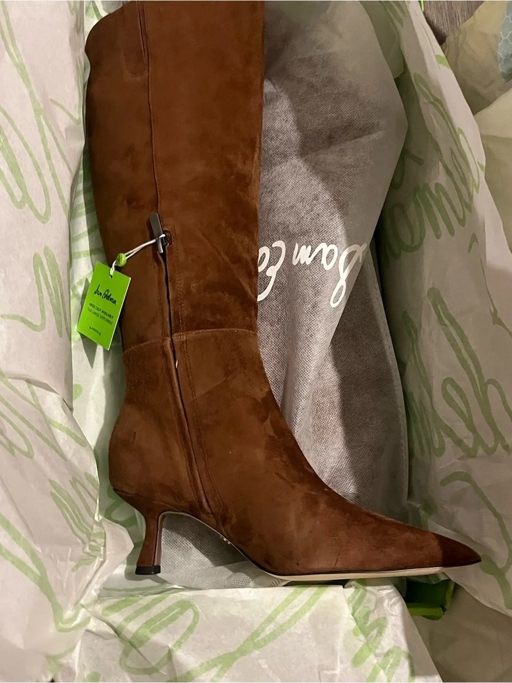 Sam Edelman Taylin toffe Suede Knee-High Pointed-Toe Boots